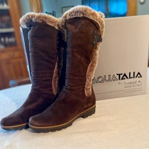 Aquatalia by Marvin K. Kenzie fur-lined suede boots, 7M